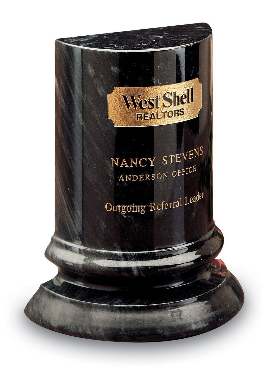 7"x5-3/4"x2-7/8" Black Marble Provost Award