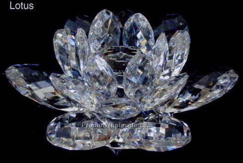 8" Optic Crystal Lotus Figurine