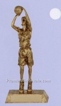 9" Hand Crafted Sport Sculpture (Female Basketball)