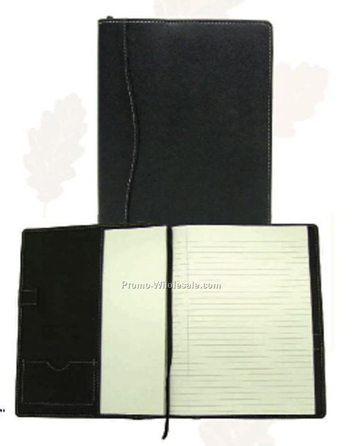 9-1/4"x7-1/4" Black Slim Bi-fold Cover (Stone Wash Cowhide)