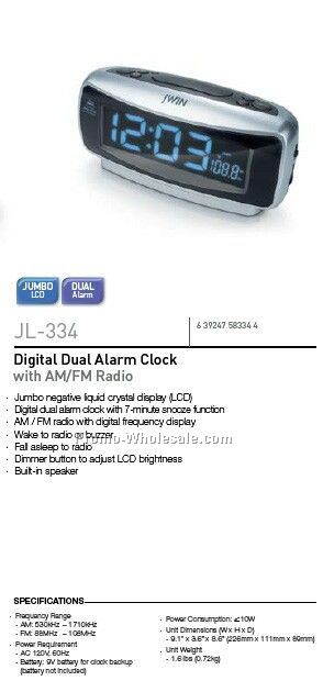 AM/FM Dual Alarm Clock Radio W/ Splendid