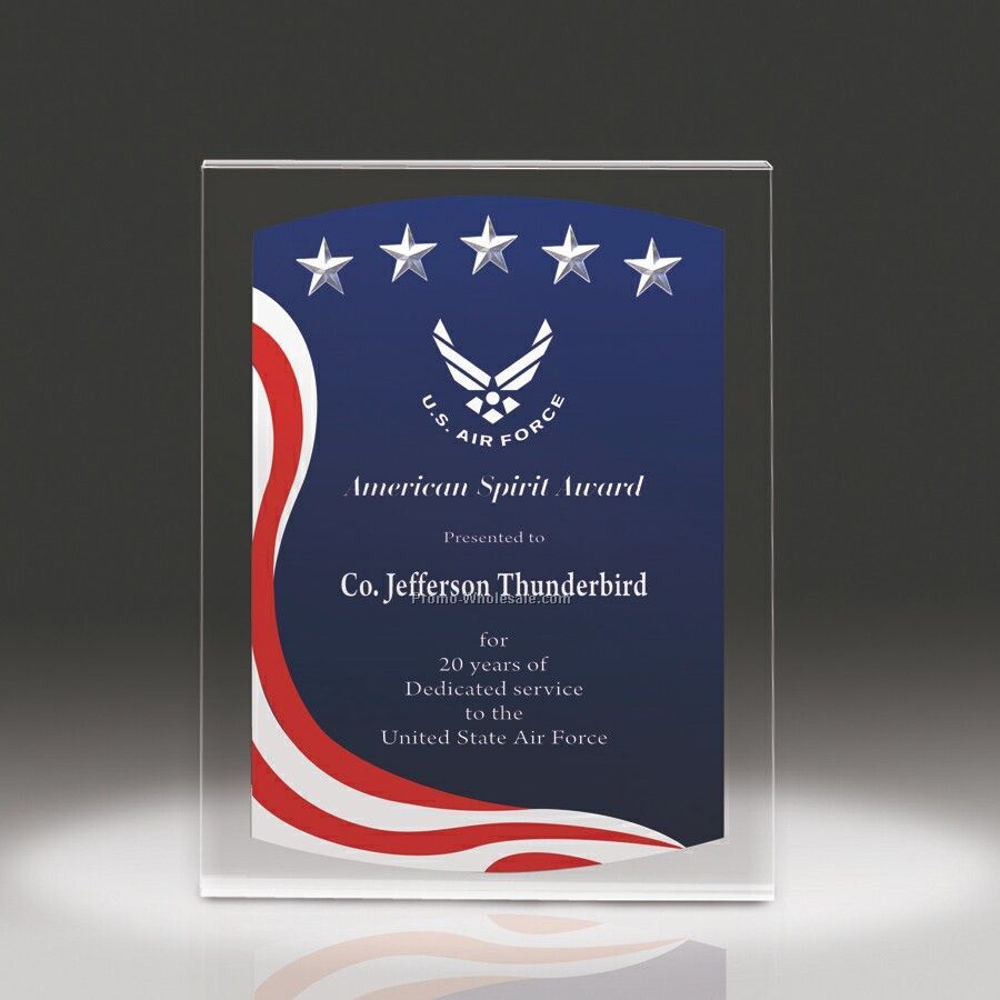 American Spirit Plaque (3-d Carved Stars) - 7"x 9"x 1"