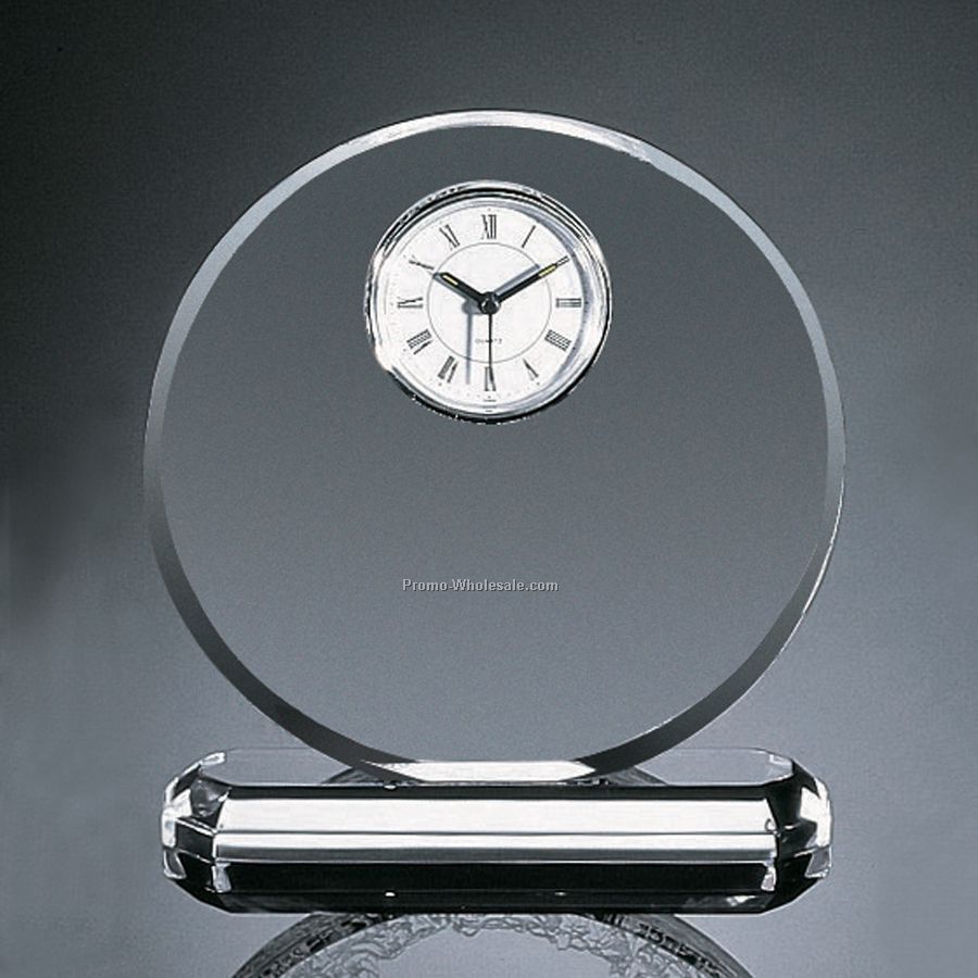 Clear Acrylic Time Piece - 7-3/4"x 7-1/4"x 2"