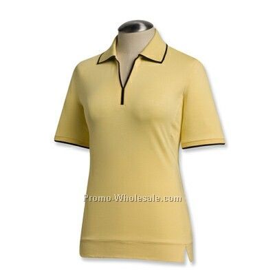 Cutter & Buck Alliance Organic Polo For Ladies Lotus/Navy Blue