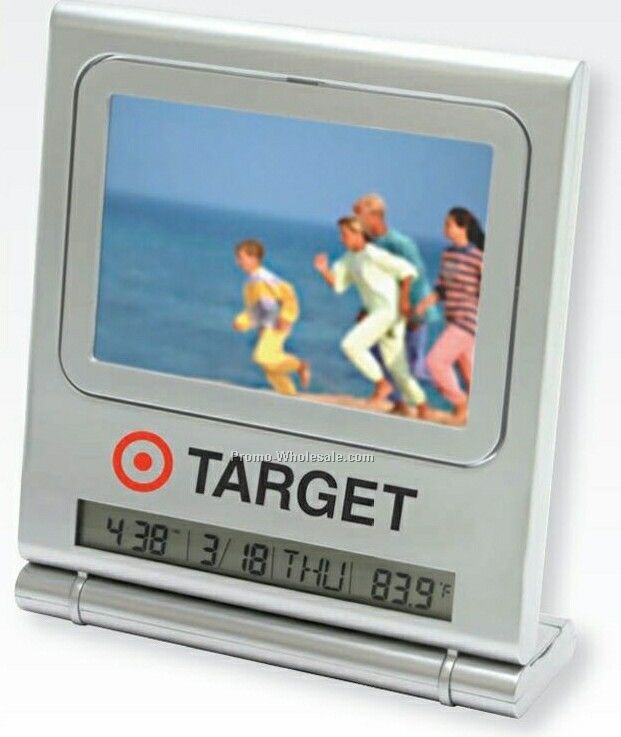 Dry Erase Board & Lcd Clock W/ Photo Frame