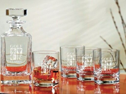 Executive Bar Set - 1 Decanter W/ 4 Glasses