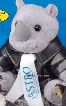 Gb Brite Plush Beanie Stuffed Gray Rhino (6")