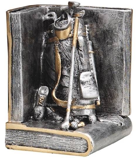 Golfing, Golf Bag, Bookend - 4-1/4"