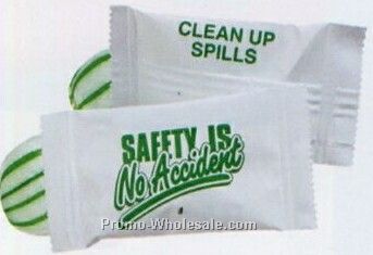 Green Striped Spearmint Candy W/ Stock Safety Is No Accident Wrapper