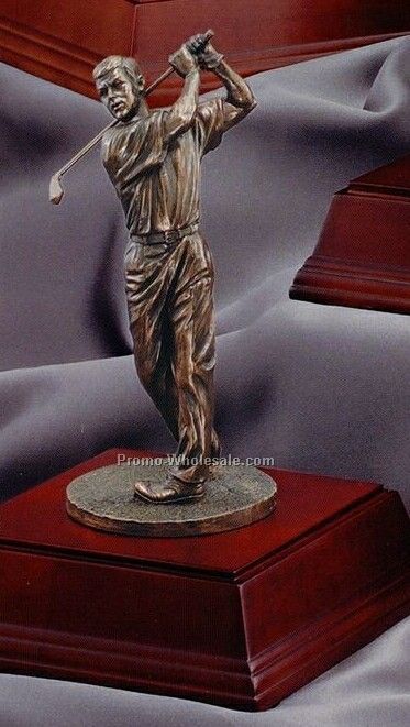 Majestic Series Elegant Resin Gold Sculpture - 10" Male Swing