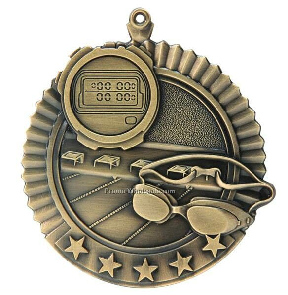 Medal, "swimming" Star - 2-3/4" Dia