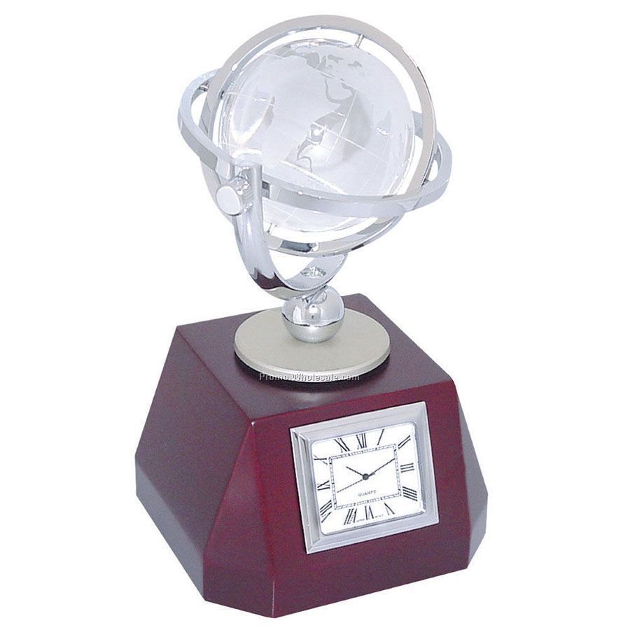 Optical Crystal Gemstone World Globe Clock