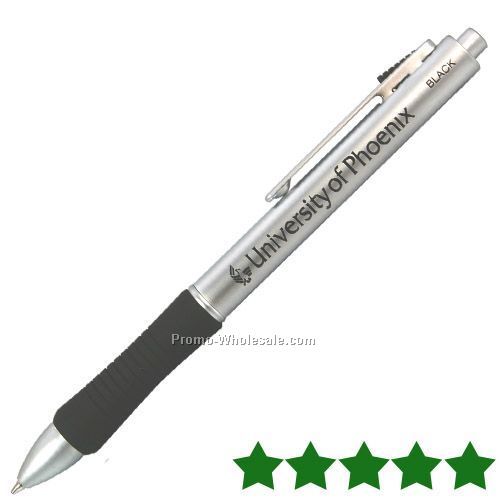 Quadro- 4-function Pen, Stylus, Highlighter, Pencil (Silver)