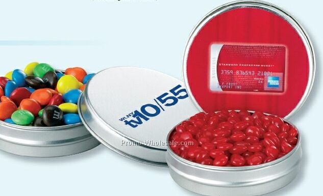 Red Hots Or White Mints Round Tin - 3-1/8"x15/16" (Direct Print)