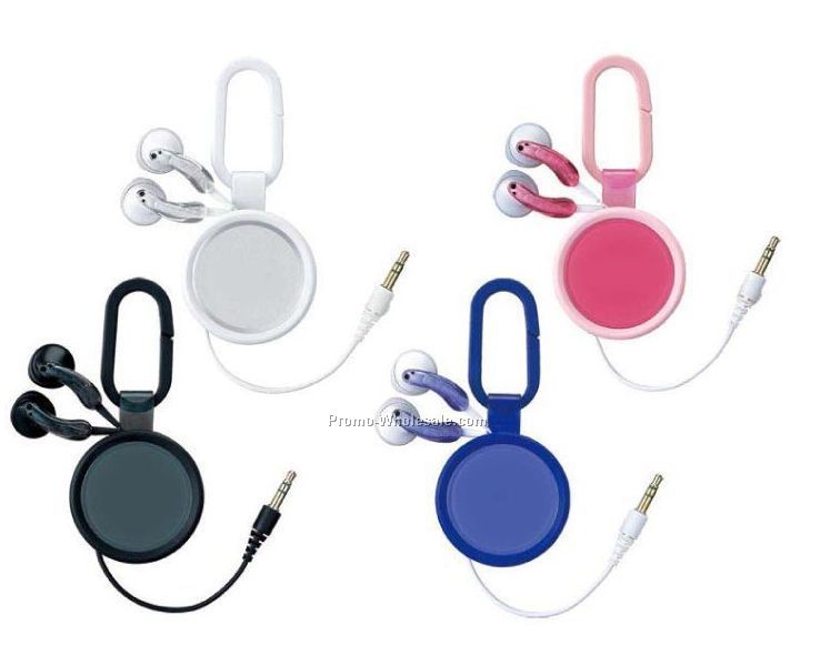 Retractable Ear Buds With Carabiner