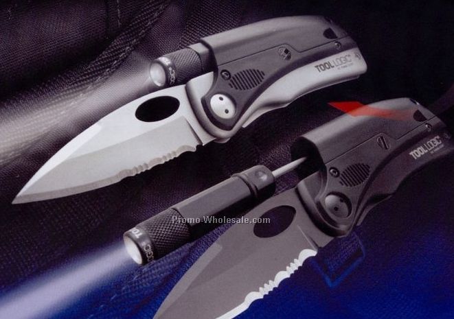 Sl Pro System Folding Knife W/ Flashlight & Magnesium Alloy Fire Starter