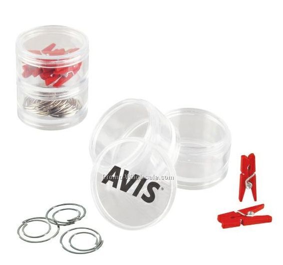 Stackers Containers With Red Wooden Clips & Rounders Clips