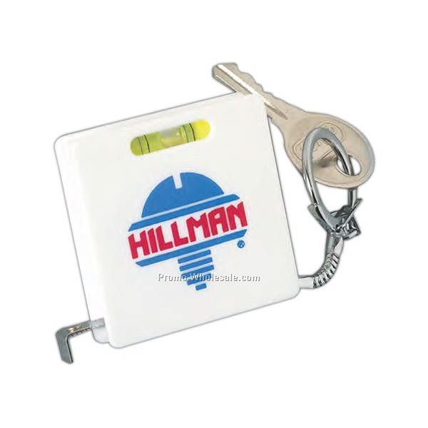 Tape Measure Key Chain W/ Built-in Level