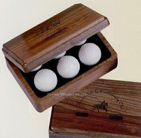 Wood Golf Ball Box - 6 Ball Capacity