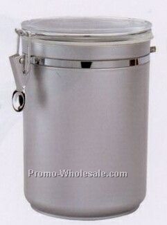 56 Oz. Matte Silver Round Airtight Canister